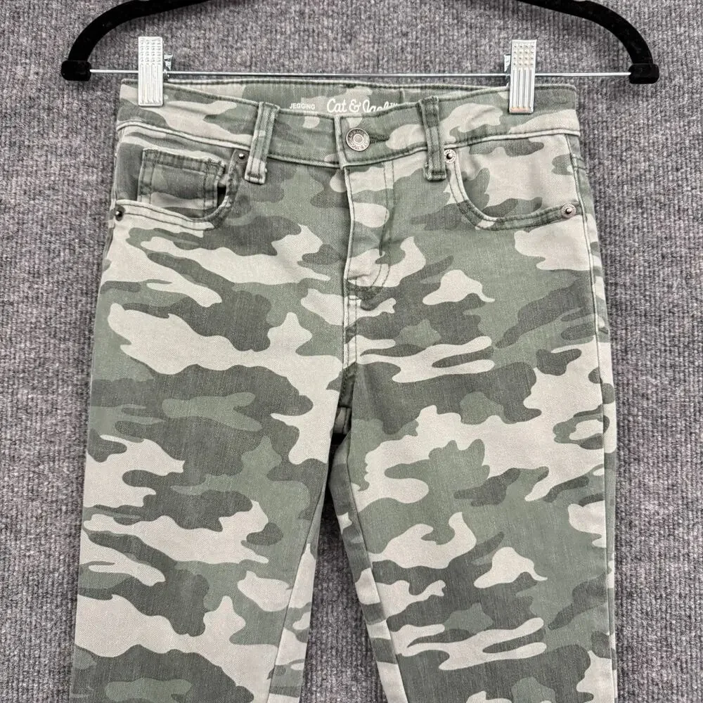 Cat & Jack Girls Camouflage Camo Jeggings Size 10 Stretch Adjustable Waist